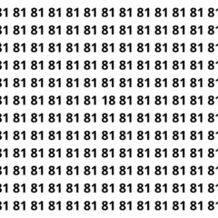 Encontre o número 18 escondido entre vários 81 em 5 segundos