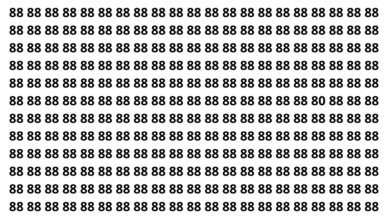 Teste sua atenção e encontre o número escondido entre os 88