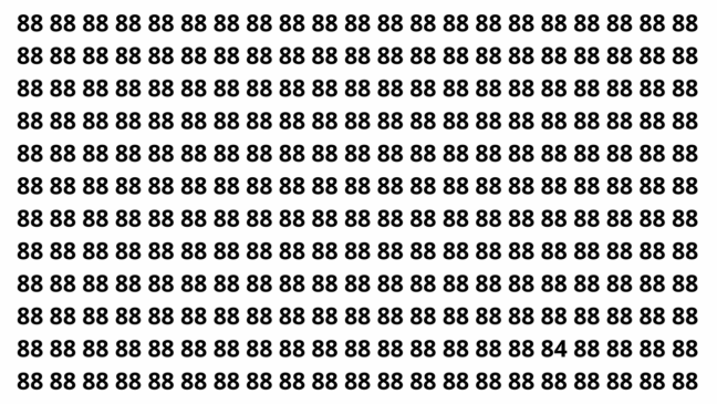 Teste sua atenção e encontre o número escondido entre os 88