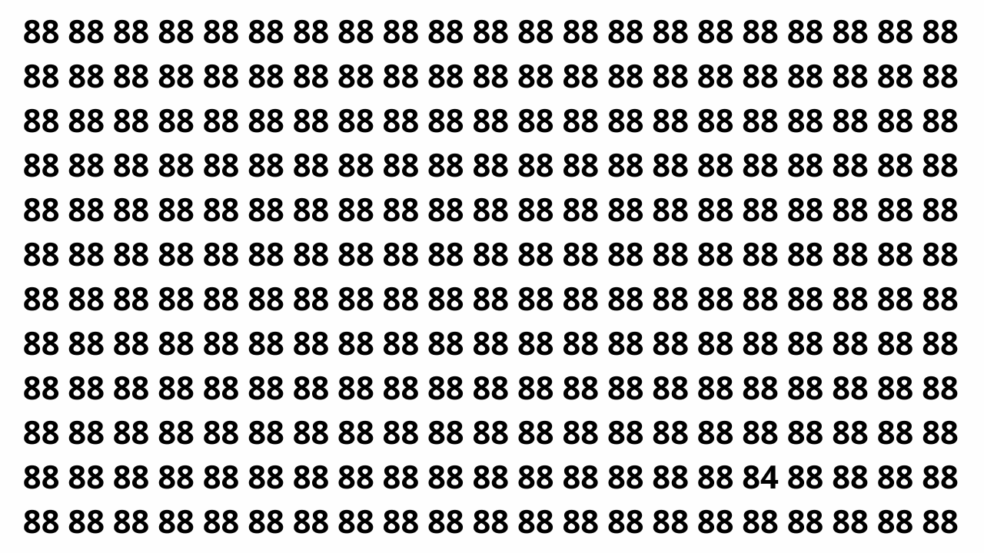 Teste sua atenção e encontre o número escondido entre os 88 Teste sua atenção e encontre o número escondido entre os 88