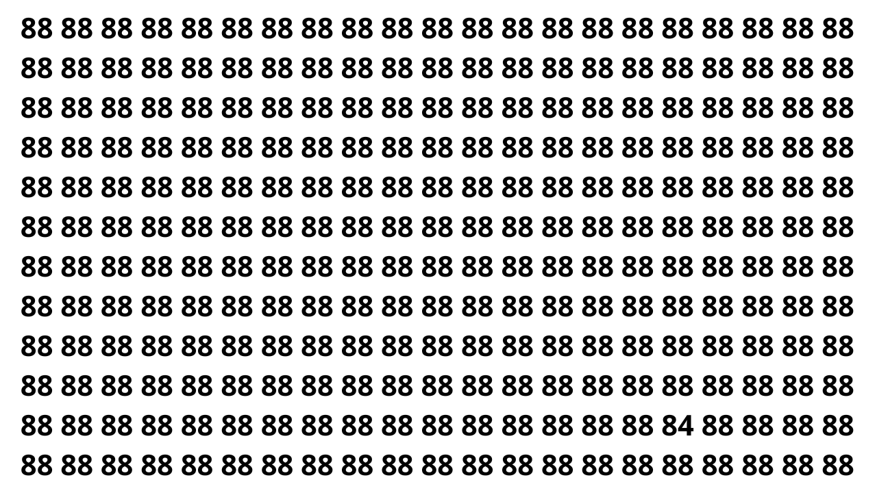 Teste sua atenção e encontre o número escondido entre os 88