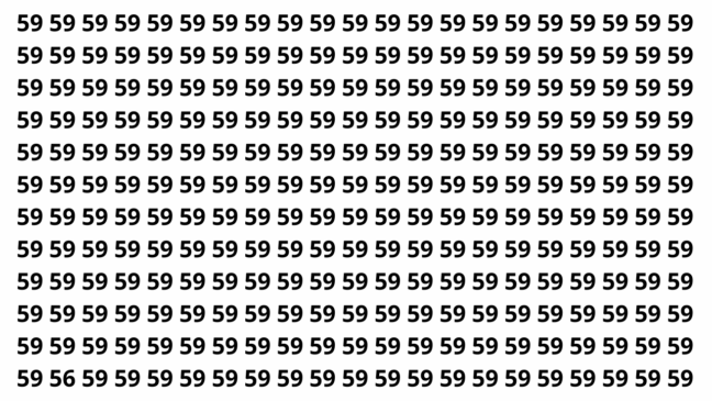 Desafio de atenção: encontre o 56 antes que os 5 segundos acabem