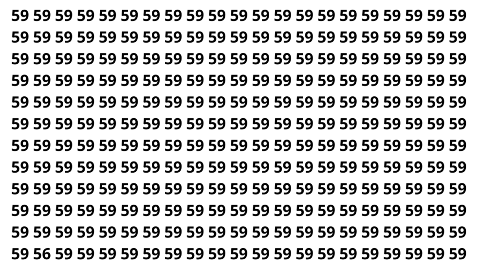 Desafio de atenção: encontre o 56 antes que os 5 segundos acabem Desafio de atenção: encontre o 56 antes que os 5 segundos acabem