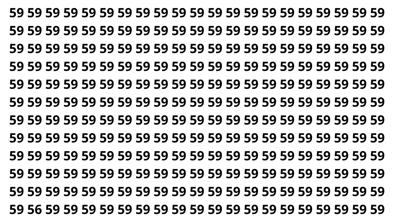 Desafio de atenção: encontre o 56 antes que os 5 segundos acabem