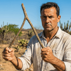 Tradição popular usada para indicar água em regiões de solo árido.
