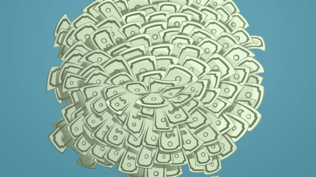 Ilustração associada à abundância de dinheiro, remetendo à comparação com o Tio Patinhas