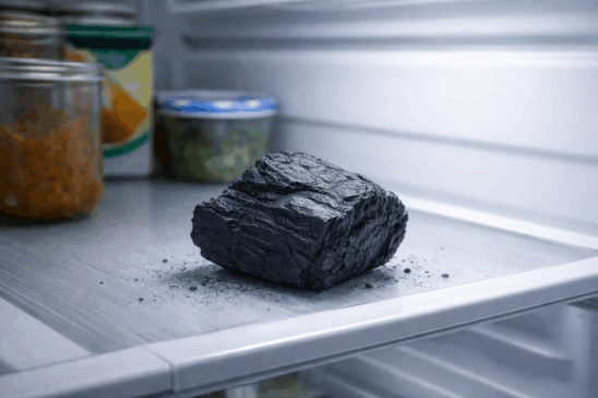 Carvão ativado usado para neutralizar cheiros fortes na geladeira doméstica