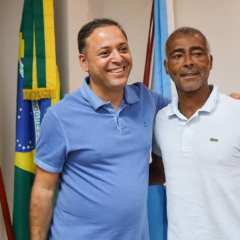 Rodrigo Neves, recebe senador Romário