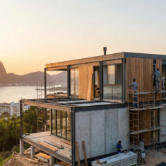 Casa pré-moldada em fase final de construção em Niterói-RJ