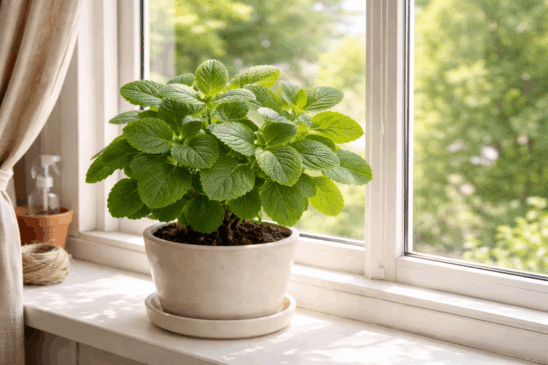 Planta de boldo resistente ao calor cultivada em horta caseira