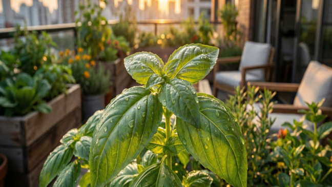 Horta forte e saudável em apartamento