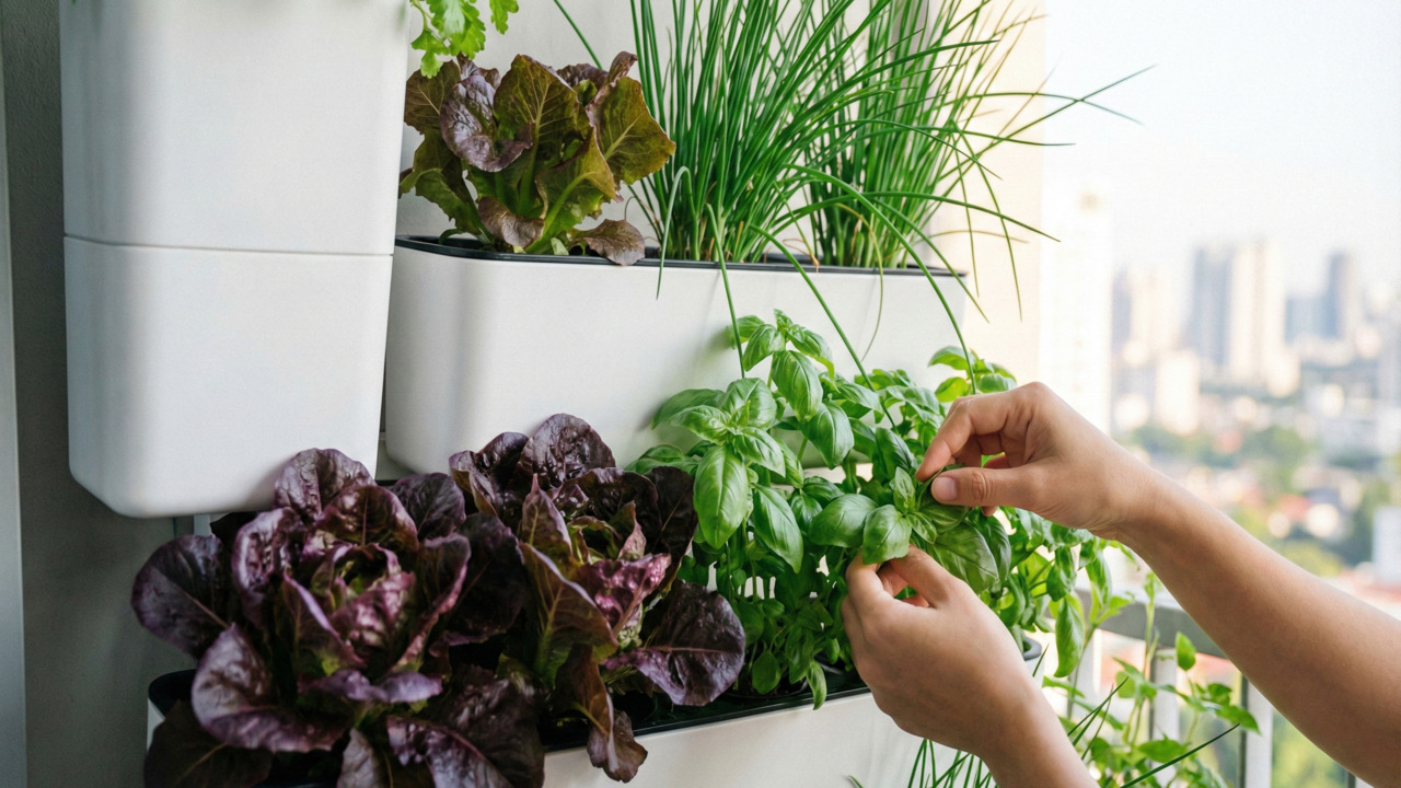 Hortali&ccedil;as em casa plantas em horta vertical