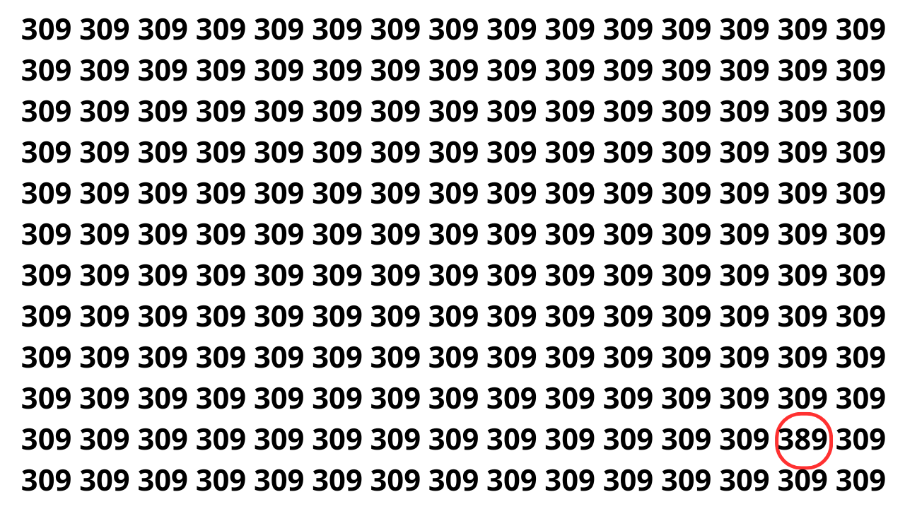 Encontre o n&uacute;mero que se diferencia na imagem em 8 segundos
