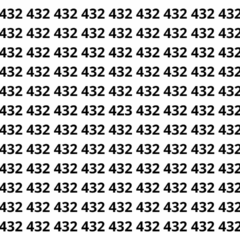 Encontre o 423 entre os números 432 em menos de 6 segundos