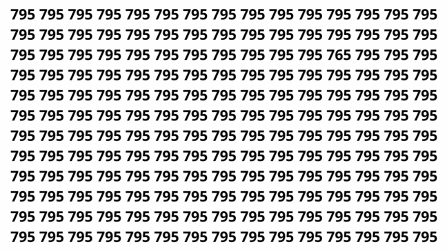 Encontre o 765 entre vários números 795 em até 7 segundos