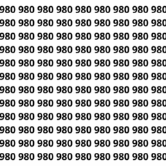 Encontre o 940 entre os números 980 em menos de 7 segundos