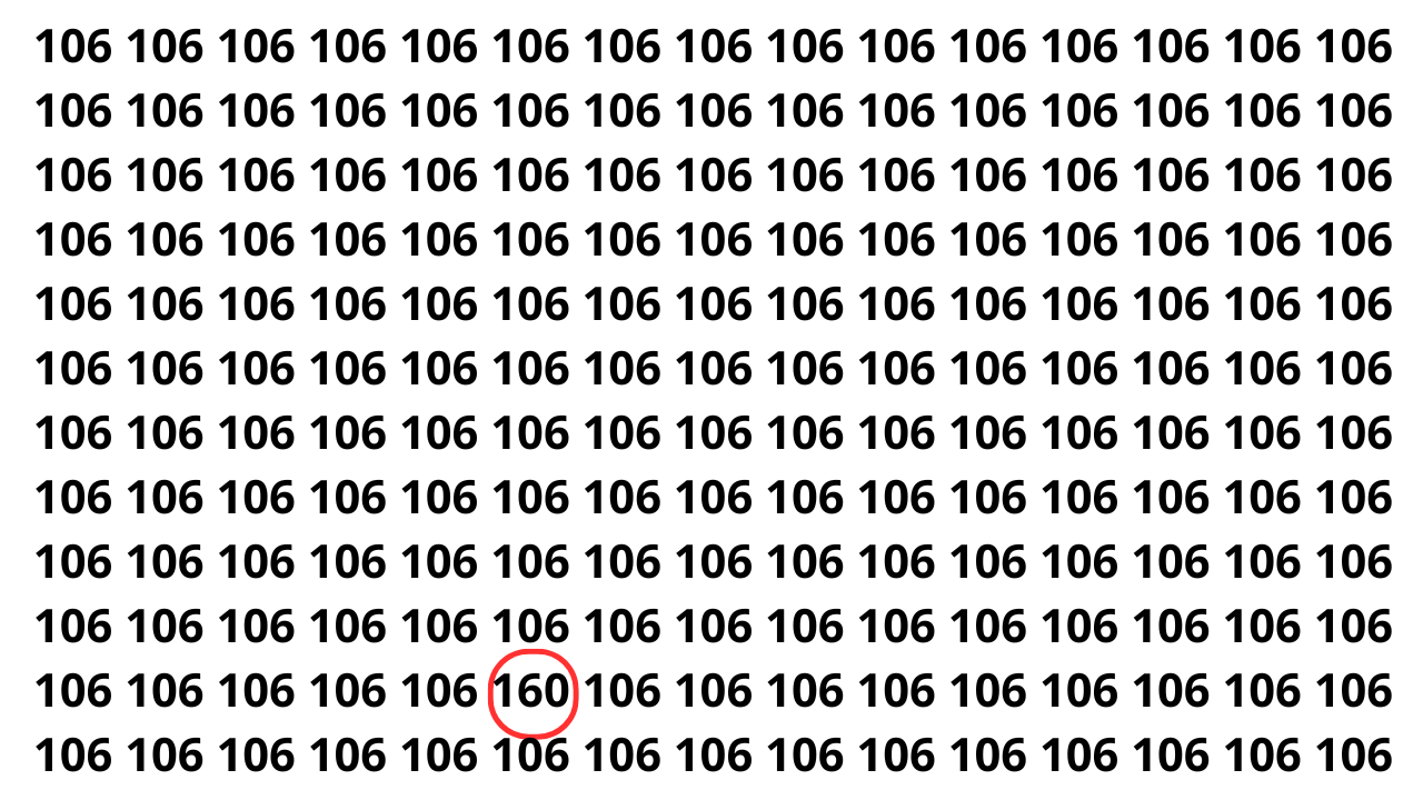 Encontre o n&uacute;mero diferente nesta ilus&atilde;o de &oacute;tica em 7 segundos