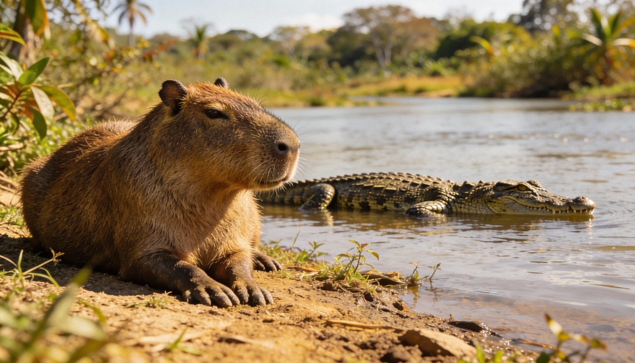 Por que as capivaras conseguem dormir tranquilamente ao lado dos jacar&eacute;s sem correr o risco de serem devoradas?