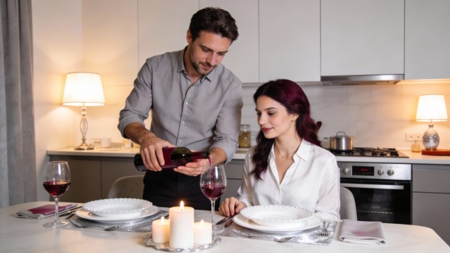 Quanto custa fazer um jantar romântico de chef em casa comparado a um restaurante chique?