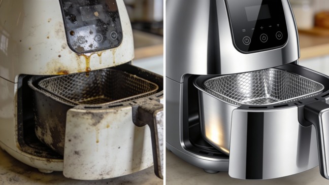 A mistura suave que ajuda a soltar a gordura da airfryer sem esforço