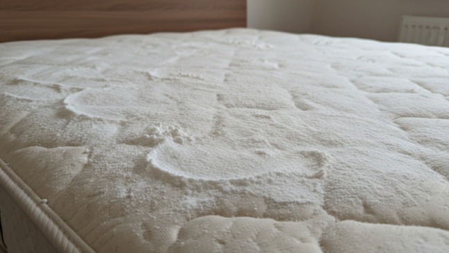 Basta uma camada fina de bicarbonato e o colchão fica com cheiro mais neutro