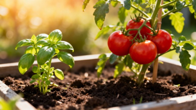 Pouca gente percebe, mas manjericão ao lado do tomate melhora até o microclima da horta
