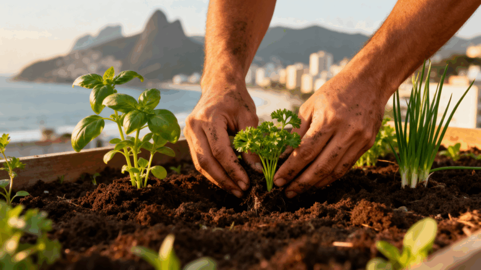 Como plantar temperos em Niterói mesmo com vento e maresia Como plantar temperos em Niterói mesmo com vento e maresia