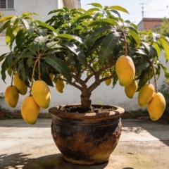 A mangueira anã que cresce devagar, dá frutos doces e decora seu quintal
