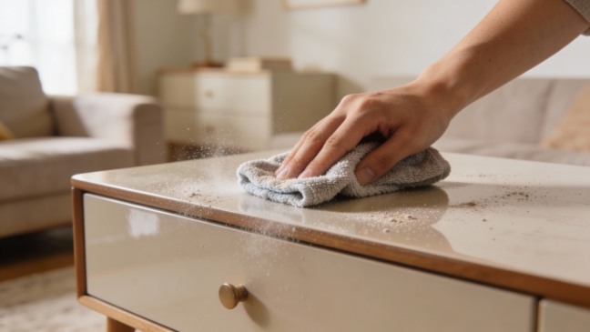 Um pano umedecido com &aacute;gua morna e a poeira some instantaneamente