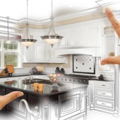 Pessoa analisando planta e escolhendo móveis planejados para cozinha em apartamento no Rio de Janeiro