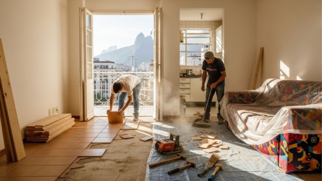 Quanto custa trocar o piso de um apartamento de 50m² no RJ em 2026?