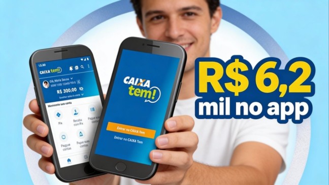 Brasileiros cadastrados no Caixa Tem podem solicitar saque de R$ 6,2 mil no app