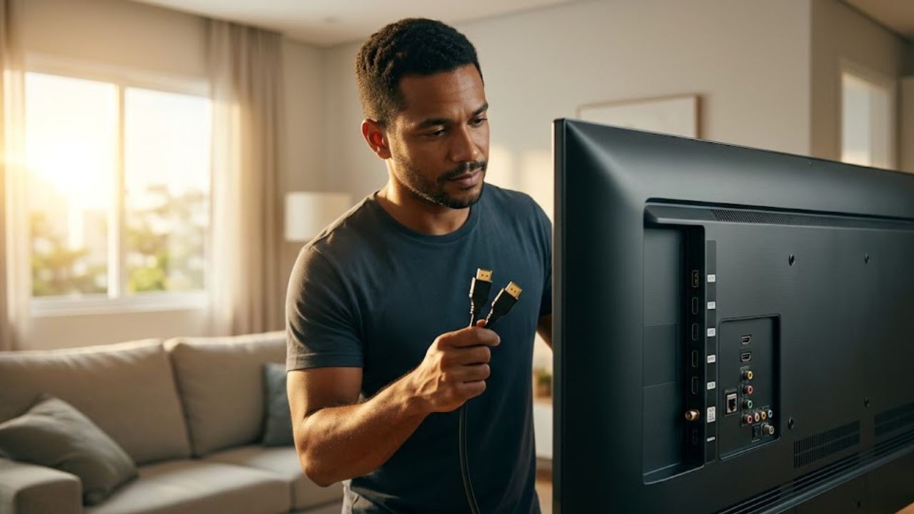 TV ficou sem sinal de repente? O problema pode estar neste cabo simples atrás do aparelho e é fácil de arrumar